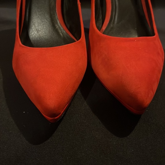 ALDO Red Suede Leather Stiletto Heels - Picture 3 of 6